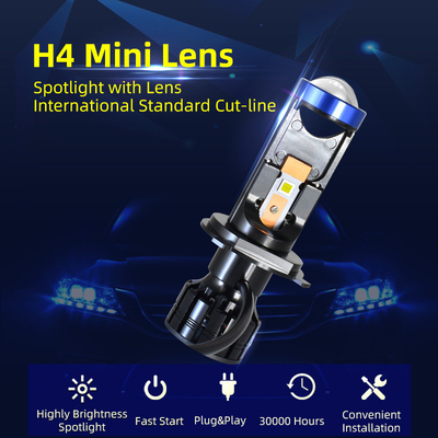 H4 Mini Lens Led Headlight Bulbs 45W Hi Low Beam Led Προβολείς H4 Car Led Headlight
