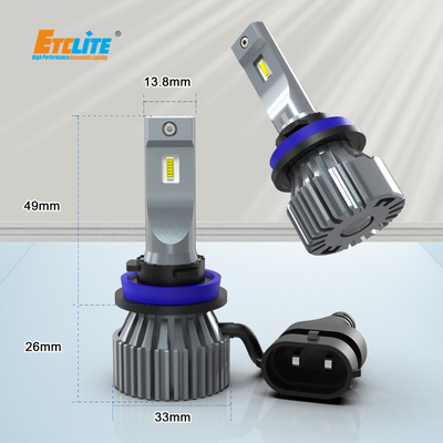 ROHS Fanless LED Headlight Bulb 10000Lm H11 CSP Chip Fit Toyota